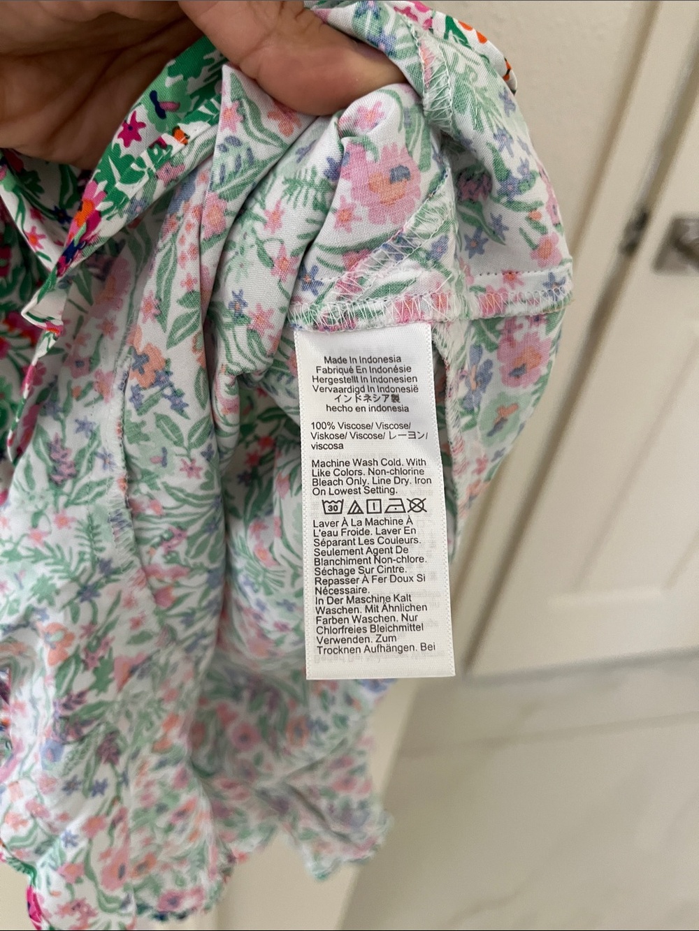 Jcrew Factory Floral Spaghetti Strap Midi Dress - White/Pink/Green size 2 - Picture 6 of 7